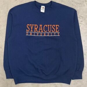 Vintage 90s Syracuse University Orange Men Embroidered Crewneck Sweatshirt